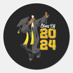 Dabbing Graduation Cl Of Shirt African Juneteenth Classic Round Sticker