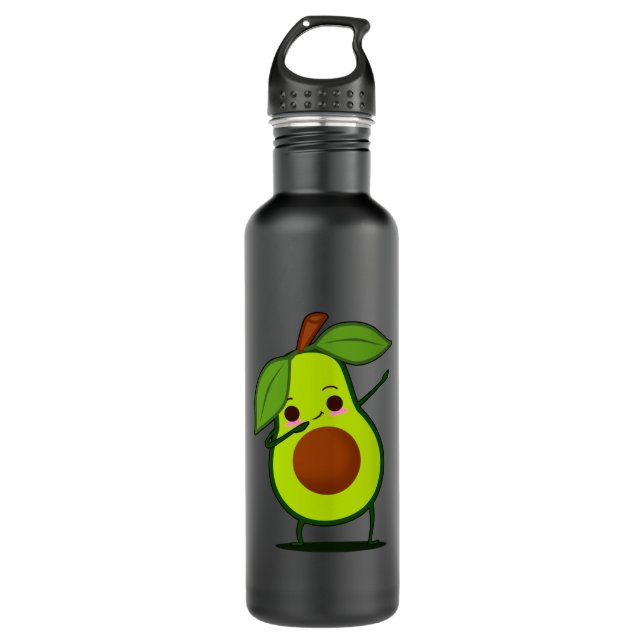 Dabbing Green Avocado Dab Funny Dancing Fruit 710 Ml Water Bottle (Front)