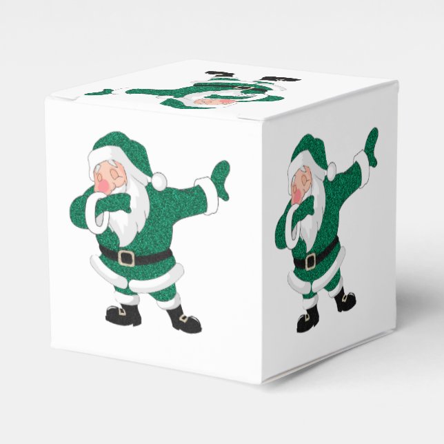 Dabbing Green Santa Claus | Fun Holiday XMAS Humou Favour Box (Front Side)