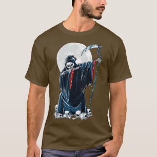 Dabbing Grim Reaper Skeleton Halloween Costume Fu T-Shirt