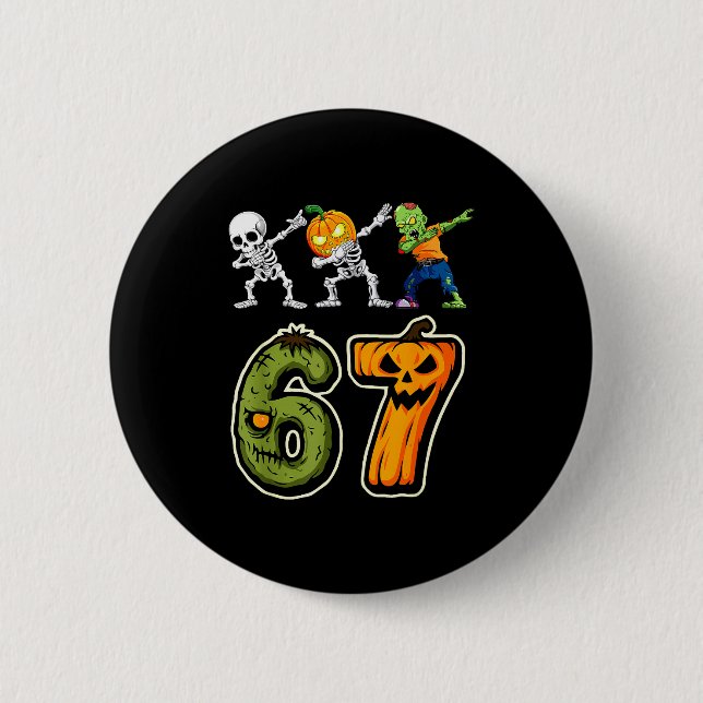 Dabbing Halloween Boys Six Seven 67 Meme Funny Kid 6 Cm Round Badge (Front)