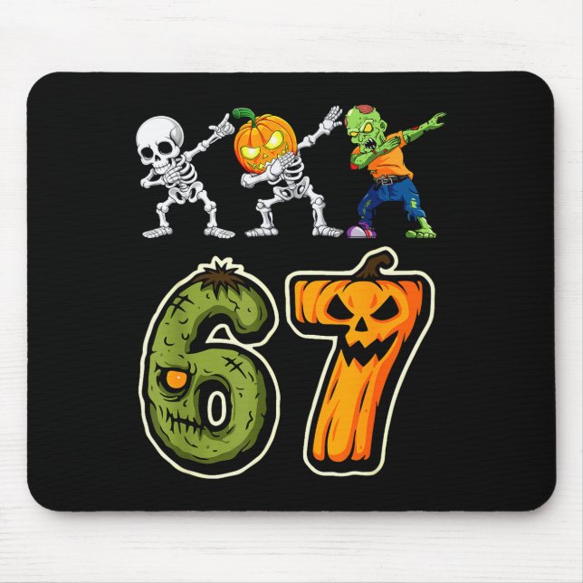 Dabbing Halloween Boys Six Seven 67 Meme Funny Kid Mouse Mat (Front)