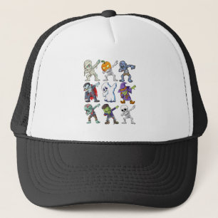 Dabbing Halloween Boys Skeleton Zombie Mummy  Trucker Hat