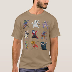 Dabbing Halloween Boys Skeleton Zombie Pumpkin Mum T-Shirt
