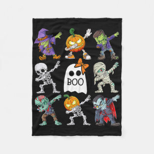 Dabbing Halloween Boys Skeleton Zombie Pumpkin Uni Fleece Blanket