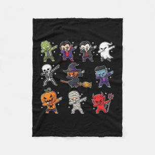 Dabbing Halloween Boys Skeleton Zombie Scary Pumpk Fleece Blanket