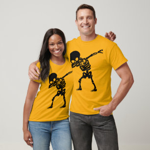 Dabbing Halloween Boys Skeleton Zombie Scary  T-Shirt