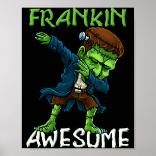 Dabbing Halloween Frankin Awesome Dab Boys Kids Poster