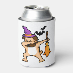 Dabbing Halloween Pug Dog Can Cooler