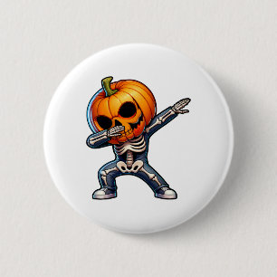 Dabbing Halloween Skeleton Boys Trick Treat Funny 6 Cm Round Badge