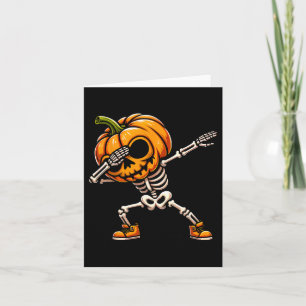 Dabbing Halloween Skeleton Boys Trick Treat Funny Card
