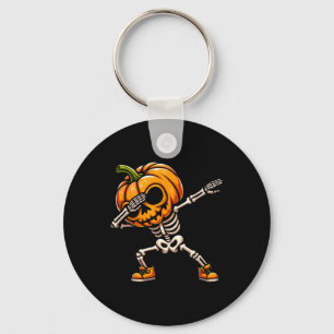 Dabbing Halloween Skeleton Boys Trick Treat Funny Key Ring