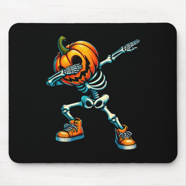 Dabbing Halloween Skeleton Boys Trick Treat Funny  Mouse Mat (Front)