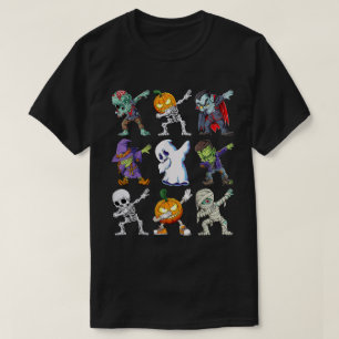 Dabbing Halloween Skeleton Zombie Pumpkin Mummy T-Shirt