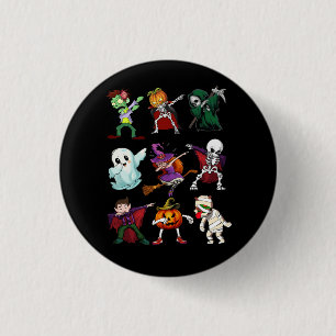 Dabbing Halloween Witch Skeleton Zombie Scary Pump 3 Cm Round Badge