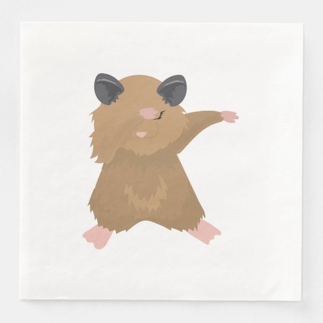 Dabbing Hamster Dance Funny Dab Dance Gift Idea Napkin (Front)