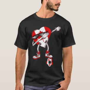 Dabbing Heart Canadian Roots Canada Canadian Socce T-Shirt