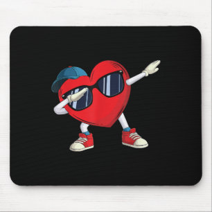 Dabbing Heart Dab Cool Valentines Day Kids Boys Gi Mouse Mat