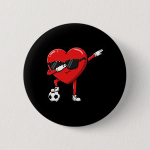 Dabbing Heart Dab Cute Valentines Day Boys Soccer 6 Cm Round Badge