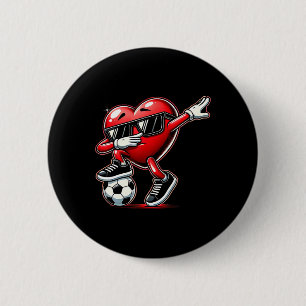 Dabbing Heart Dab Cute Valentines Day Boys Soccer 6 Cm Round Badge