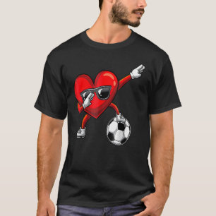 Dabbing Heart Dab Cute Valentines Day Boys Soccer T-Shirt