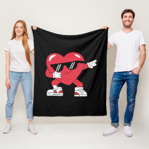 Dabbing Heart Funny Gifts Valentines Day Fleece Blanket