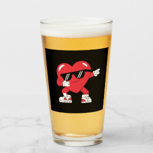 Dabbing Heart Funny Gifts Valentines Day Glass