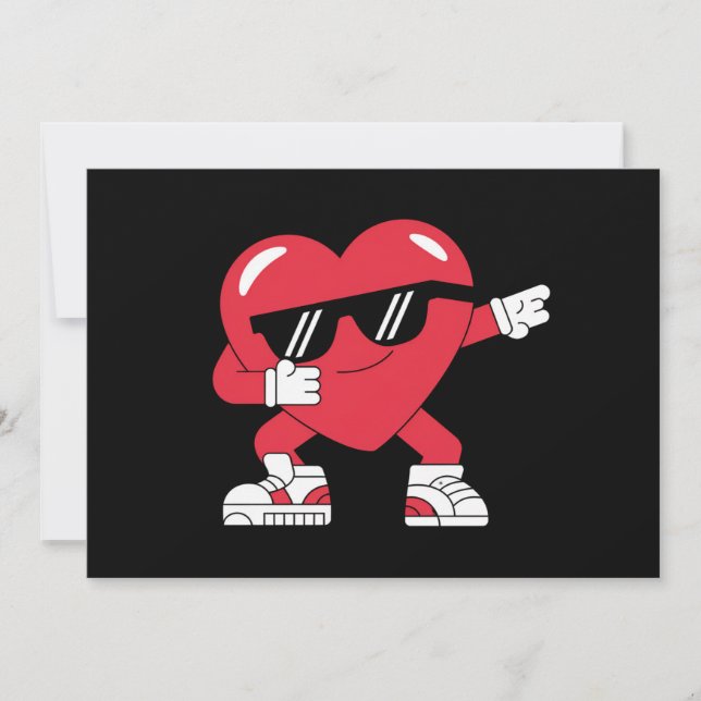 Dabbing Heart Funny Gifts Valentines Day Holiday Card (Front)