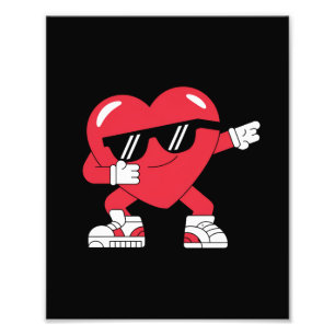 Dabbing Heart Funny Gifts Valentines Day Photo Print