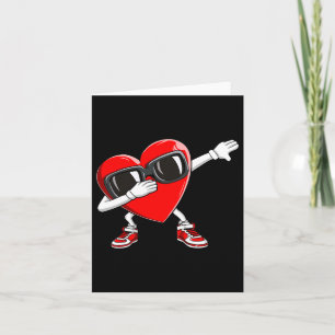 Dabbing Heart Funny Mens Kids Boys Valentines Day Card