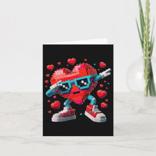 Dabbing Heart Funny Valentines Day Bulding Block B Card