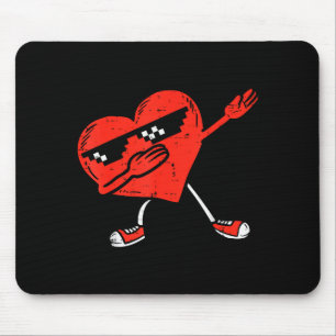 Dabbing Heart Funny Valentines Day Dab Dance Boys  Mouse Mat