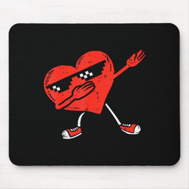 Dabbing Heart Funny Valentines Day Dab Dance Boys  Mouse Mat (Front)