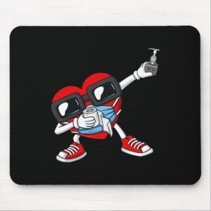 Dabbing Heart In A Mask Fun Valentines Day Dab  Mouse Mat