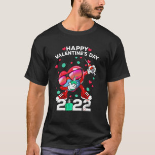 Dabbing Heart In A Mask Happy Valentines Day 2022 T-Shirt