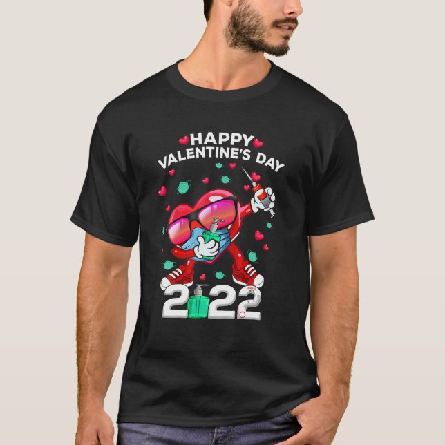 Dabbing Heart In A Mask Happy Valentines Day 2022 T-Shirt (Front)