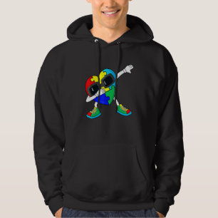 Dabbing Heart Puzzle Pieces Autism Dab Boys Girls Hoodie