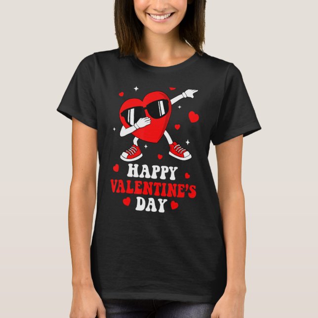 Dabbing Heart Sunglasses Happy Valentine's Day Cou T-Shirt (Front)
