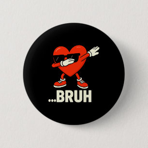 Dabbing Heart Sungles ...bruh Meme Funny Valentine 6 Cm Round Badge