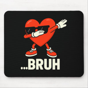 Dabbing Heart Sungles ...bruh Meme Funny Valentine Mouse Mat