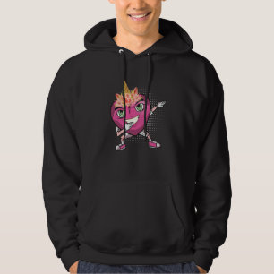 Dabbing Heart Unicorn flower crown smile love Vale Hoodie