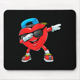 Dabbing Heart Valentines Day Dab Dance Boys Girl V Mouse Mat