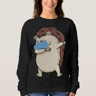 Dabbing Hedgehog With Face Mask   Dab  Bunny Sweatshirt