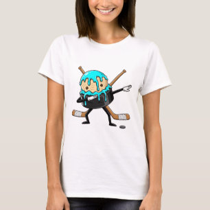 Dabbing Hockey Puck Drip Ice Cream Kids Youth Boys T-Shirt
