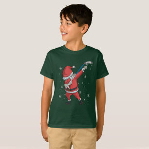 Dabbing Hockey Santa Claus Christmas Gift T-Shirt