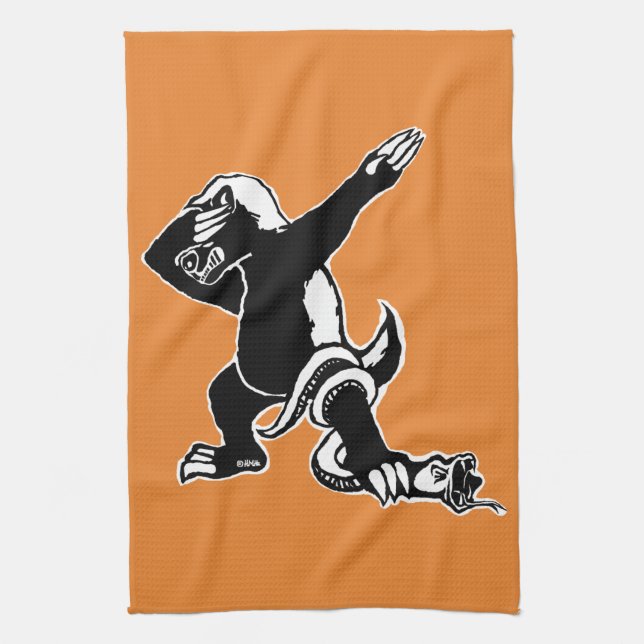 Dabbing Honey badger Tea Towel (Vertical)