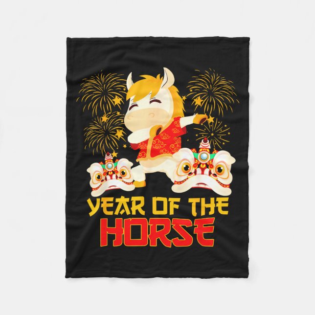 Dabbing Horse Chinese New Year Of The Horse2026  Fleece Blanket (Front)