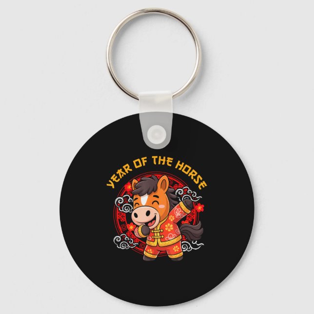 Dabbing Horse Chinese New Year Of The Horse2026  Key Ring (Front)