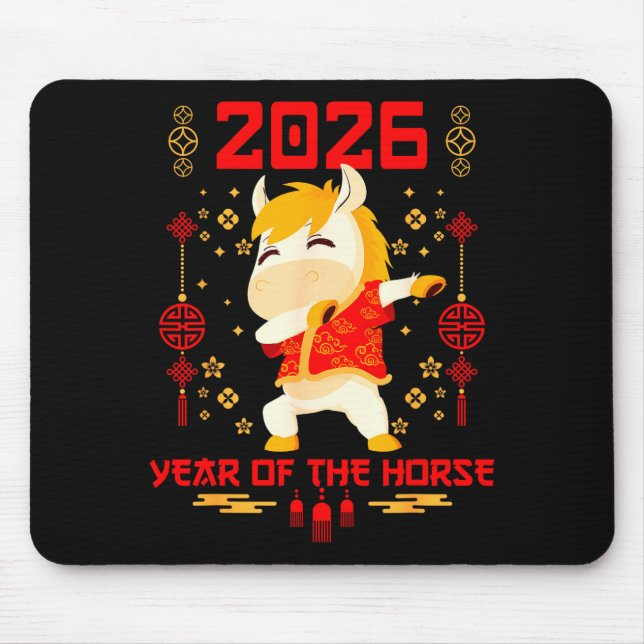 Dabbing Horse Chinese New Year Of The Horse2026  Mouse Mat (Front)