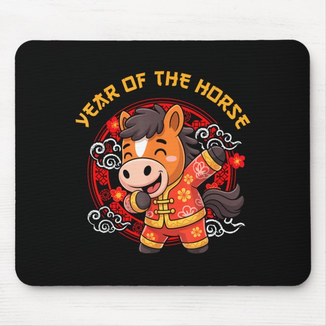 Dabbing Horse Chinese New Year Of The Horse2026  Mouse Mat (Front)